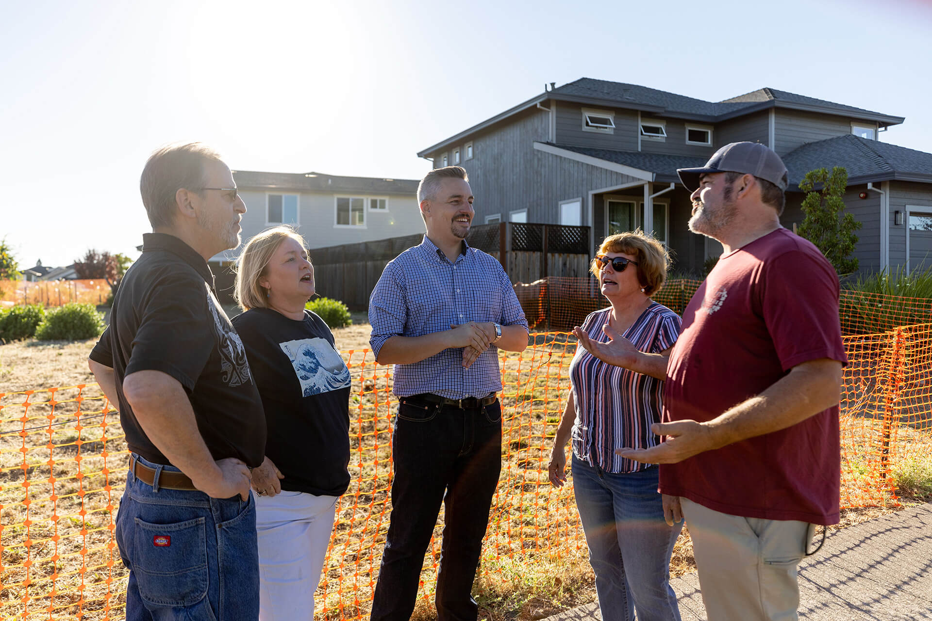 Jeff Okrepkie with fire survivors